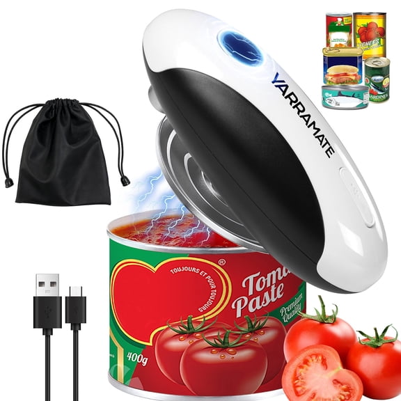 YARRAMATE Electric Can Opener, One-Touch Rechargeable Automatic Can Opener Fits All Cans Sizes-Smooth Edge for Kitchen with Storage Bag Portable for Travel