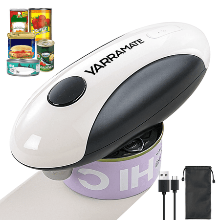 YARRAMATE Electric Can Opener, One-Touch Rechargeable Automatic Can Opener Fits All Cans Sizes for Kitchen with Storage Bag