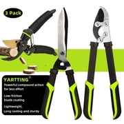 YARTTING Garden Tool Set Loppers, Hedge Clippers, Garden Shears Gardening Tools with Sharp Steel Blade,3PCS Yard Clipper for Branches, Shrubs & Hedges