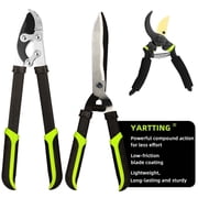 YARTTING Garden Tool Set Loppers, Hedge Clippers, Garden Shears Gardening Tools with Sharp Steel Blade,3PCS Yard Clipper for Branches, Shrubs & Hedges