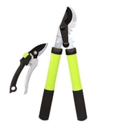YARTTING Garden Shears Set, Branch Cutter Pruning Shears with Gear Action, Heavy Duty Loppers Gardening Tools for Plants, Flowers, Hedge and Tree Trimmer