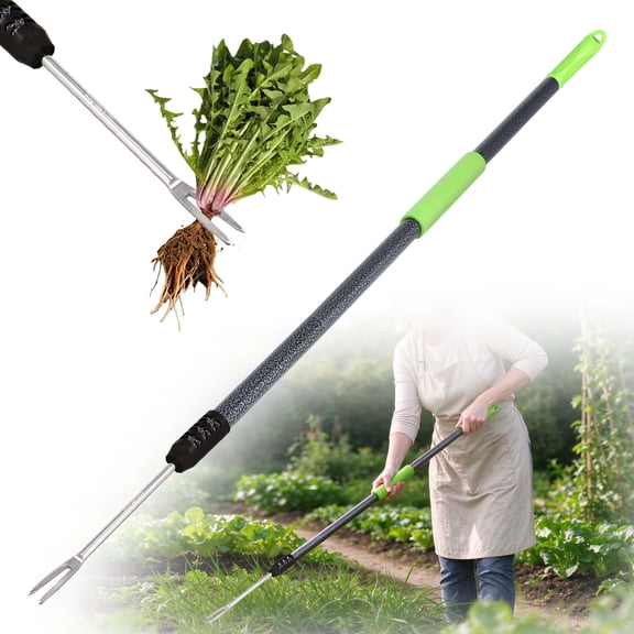 YARTTING Weed Puller Tool, V-Shaped Forks Garden Weeder with Adjustable Long Handle,  Dandelion Tool for Deeper Root Digger in Lawns and Flower Beds