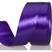LIUJIANBO YASEO 1 1/2 Inch Purple Solid Satin Ribbon, 50 Yards Craft Fabric Ribbon for Gift Wrapping Floral Bouquets Wedding Party Decoration