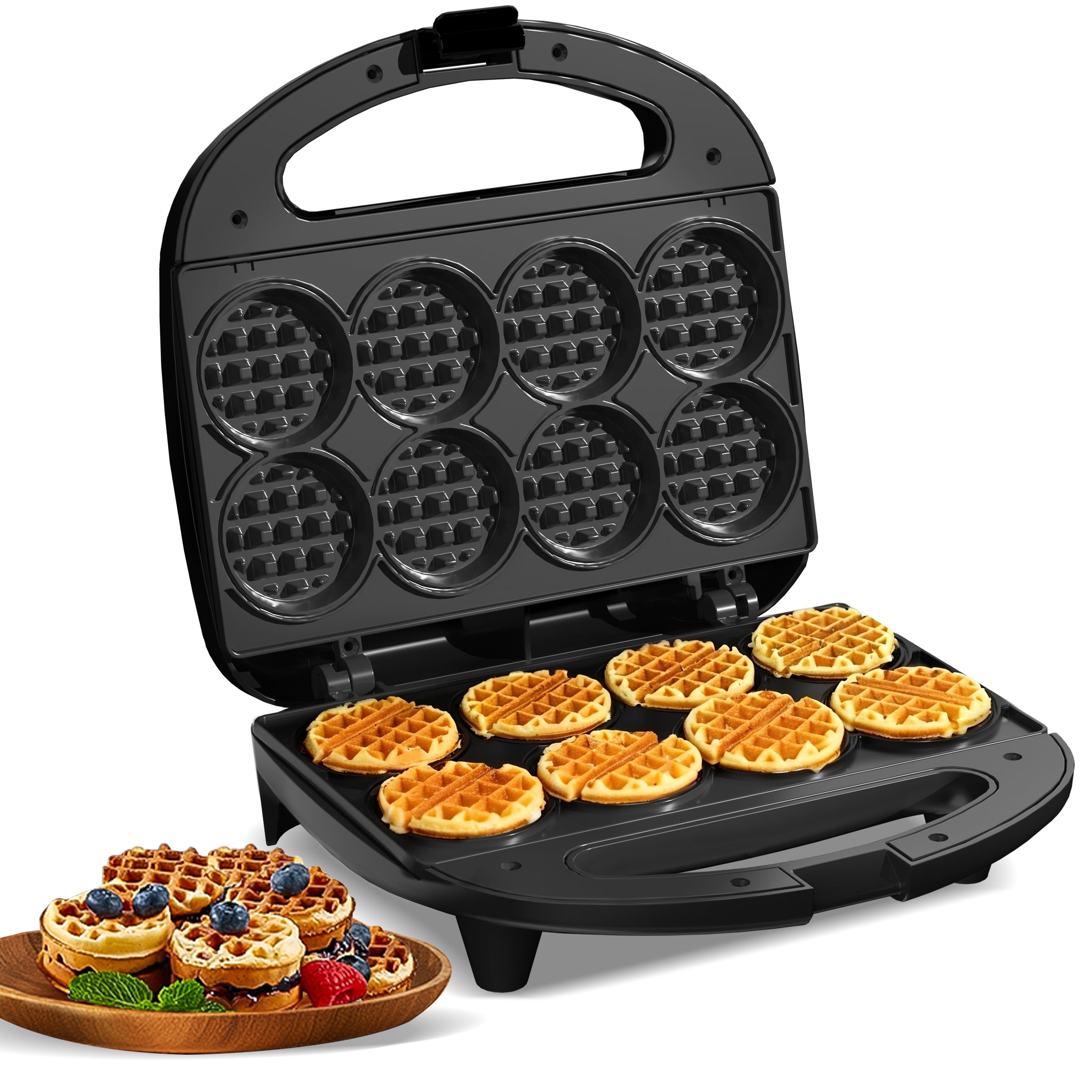 OSTBA Mini Waffle Maker Machine, Small Waffle Bites Maker for Kids, Makes 8 x 2” Tiny Waffle Bites, Ideal for Breakfast, Snacks, Desserts and More