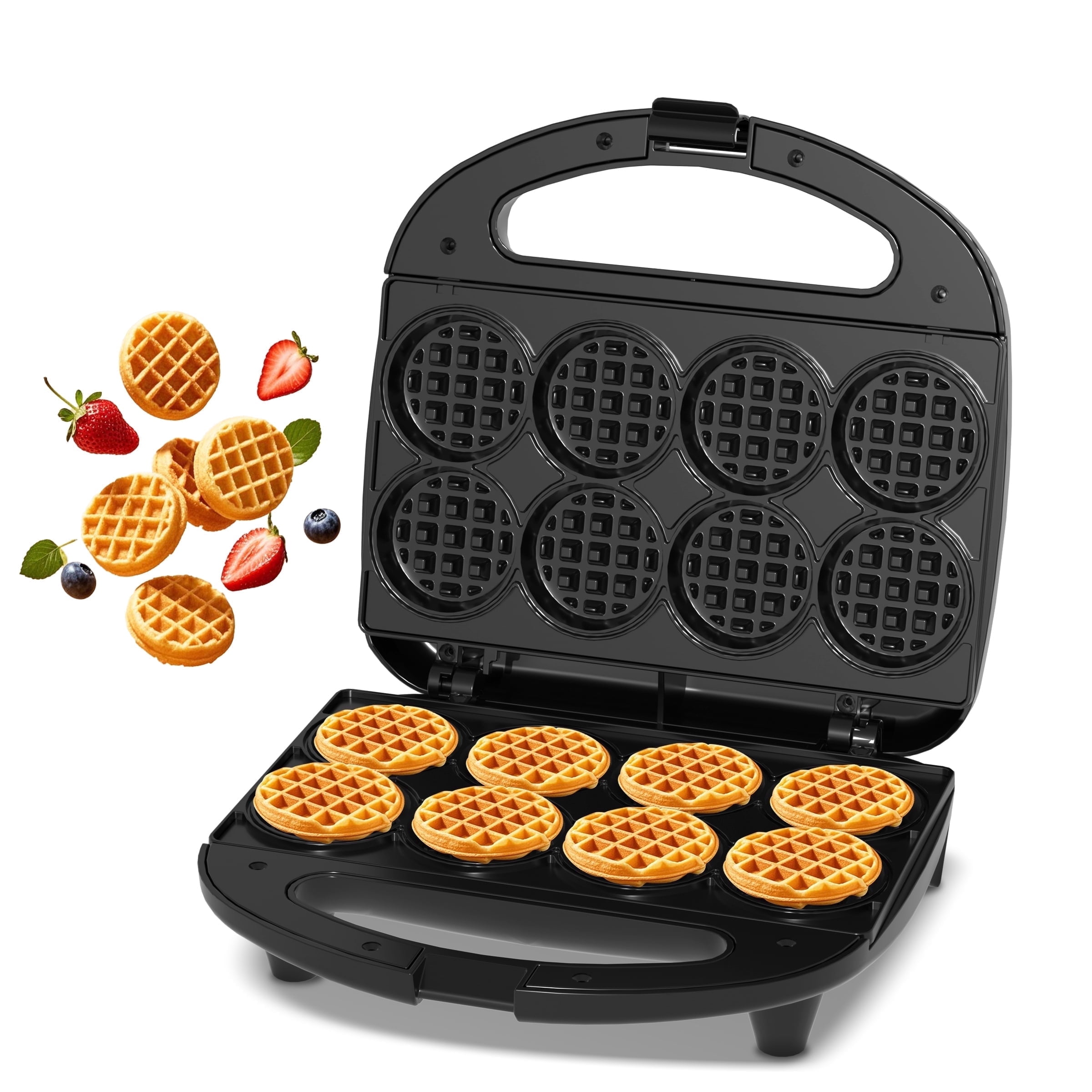 OSTBA Mini Waffle Maker, Waffle Bites Maker with 8 Mini 2-Inch Waffles, Nonstick Small Waffle Machine for Breakfast, Snacks & Desserts