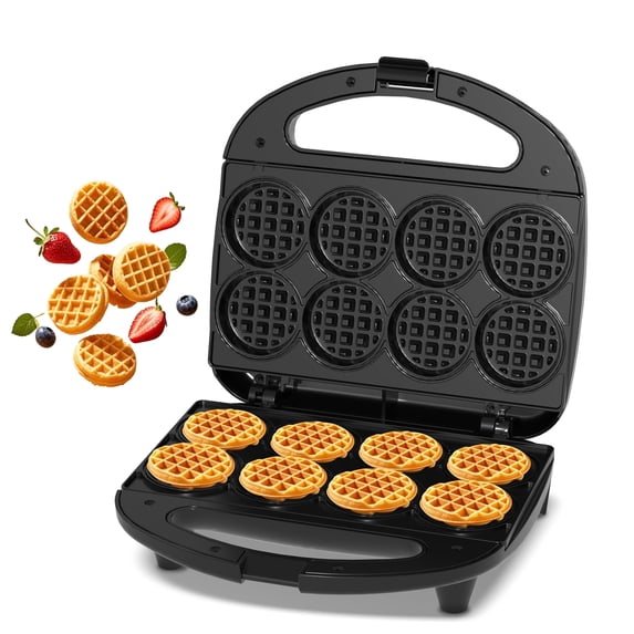 OSTBA Mini Waffle Maker, Waffle Bites Maker with 8 Mini 2-Inch Waffles, Nonstick Small Waffle Machine for Breakfast, Snacks & Desserts