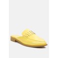 thumbnail image 1 of YASHTA Yellow Patent Studded Flat Mules, 1 of 6