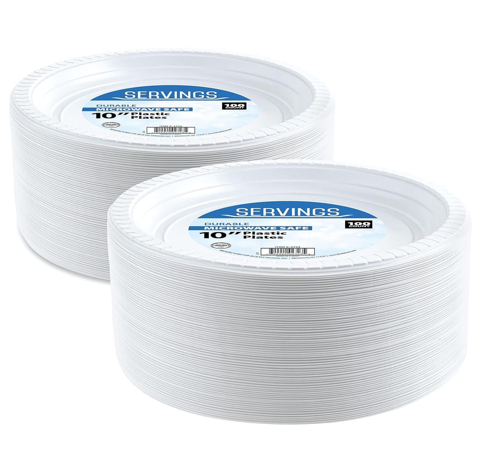 YASHYANNA 10 Inch White Plastic Plates [200 Count] Disposable Plastic