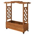 YASHYANNA Raised Garden Bed with Trellis Movable, Weather Resistant