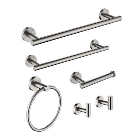 YASINU 6 Pieces Bathroom Towel Rack Set Brushed Nickel Brushed
