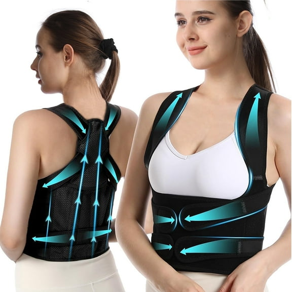 YASLIM Adjustable Back Brace Posture Corrector for Men and Women, Medium