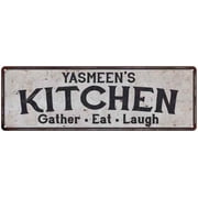 YASMEENs Kitchen Rustic Chic Decor Gift 8x24 Sign 108240051861