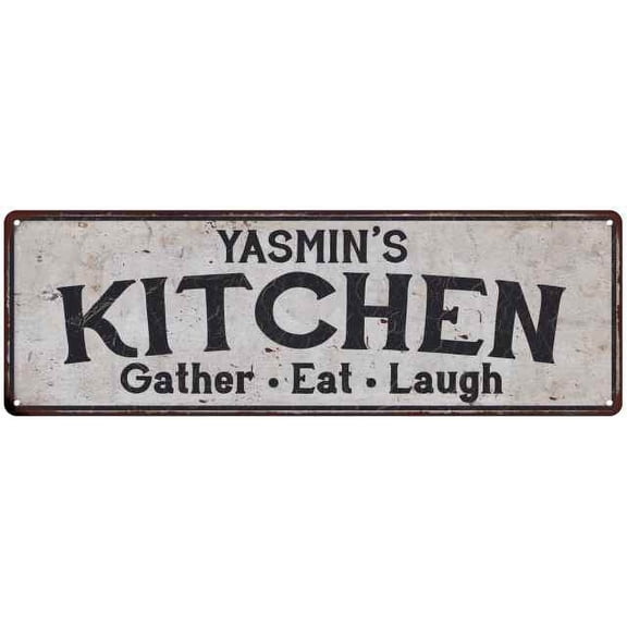 YASMIN's Kitchen Rustic Chic Decor Gift 6x18 Sign 106180051483