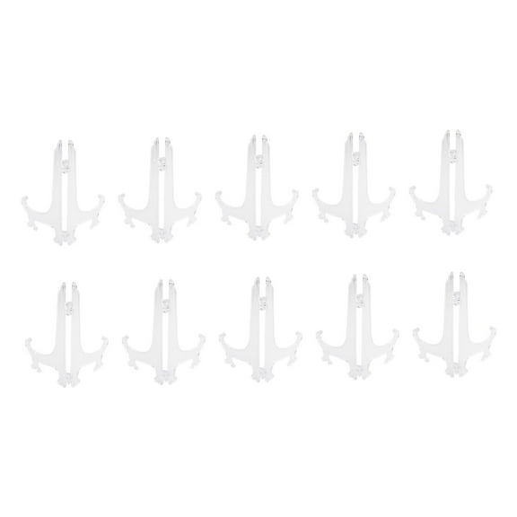 YASONIC 10pc Plastic Display Stand Plate Holders Easel Bowl Dish Holder Picture Frame Photo Display Rack Home Decor