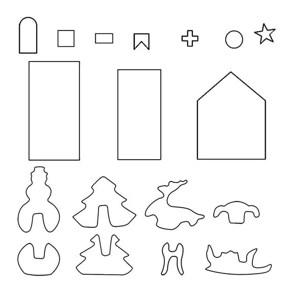 YASONIC 3D Christmas Cookie House Cutters Set - 18 Sturdy Stainless Steel Cookie Cutters