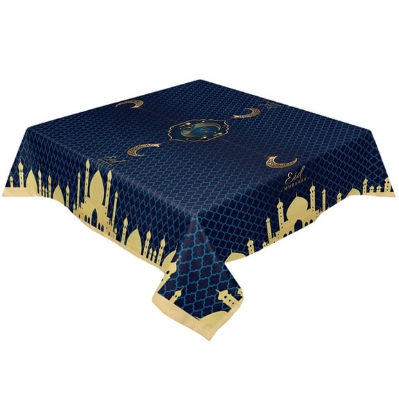 YASONIC Eid Mubarak Tablecloth Table Cover Ramadan Decorations For Home 2024 Muslim Eid Mubarak Table Cloths Eid Mubarak Party Supplies