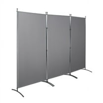YASRKML 3 Panel Room Dividers Folding Privacy Screens, Fabric Portable Partition Wall Panels Divider(Indoor/Outdoor), Freestanding Room Separators Panel Dividers for Office, Dorm, bedroom, Grey