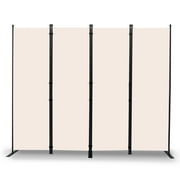 YASRKML 4 Panel Folding Privacy Screen, 6Ft Tall Room Divider with Wider Support Feet, Portable Wall Dividers Room Partition, Beige