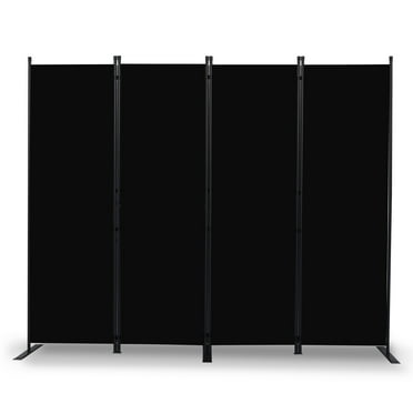 YASRKML 4 Panel Folding Privacy Screen, 6Ft Tall Room Divider with Wider Support Feet, Portable Wall Dividers Room Partition, Black