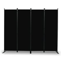 YASRKML 4 Panel Folding Privacy Screen, 6Ft Tall Room Divider with Wider Support Feet, Portable Wall Dividers Room Partition, Black