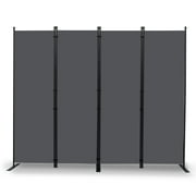 YASRKML 4 Panel Folding Privacy Screen, 6Ft Tall Room Divider with Wider Support Feet, Portable Wall Dividers Room Partition, Grey