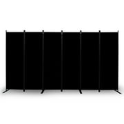 YASRKML 6 Panel Folding Privacy Screen, 6Ft Tall Room Divider with Wider Support Feet, Portable Wall Dividers Room Partition, Black