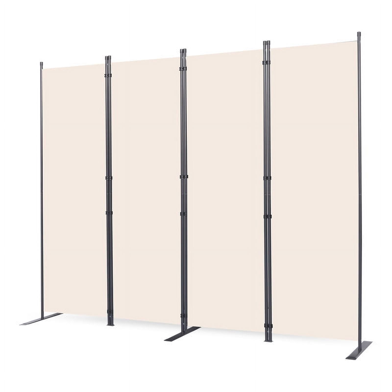 YASRKML 6FT 4 Panel Rolling Room Divider, Selflockable Room Dividers and Folding Privacy