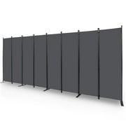 YASRKML 8 Panel Folding Privacy Screen, 6Ft Tall Room Divider with Wider Support Feet, Portable Wall Dividers Room Partition, Grey