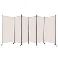thumbnail image 1 of YASRKML Portable Folding Privacy Screen for Office Steel Frame & Polyester Fabric Beige, 6 Count, 1 of 6