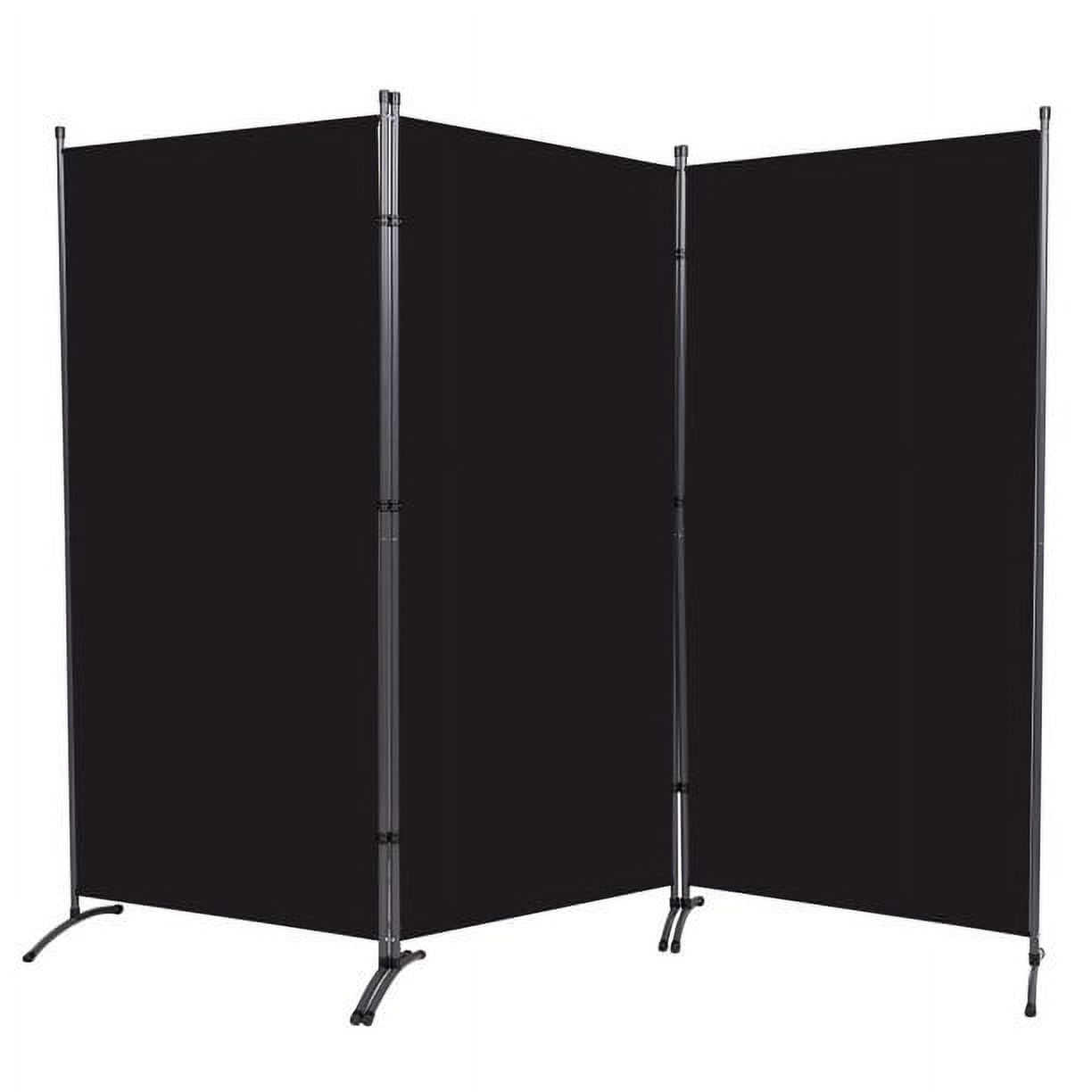 YASRKML Room Divider, 3 Panel Folding Privacy Screen for Office, Room Divider Screen Freestanding Partition Room Separators Fabric Panel 102"x71.3", Black