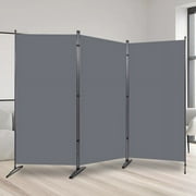 YASRKML Room Divider, 3 Panel Folding Privacy Screen for Office, Room Divider Screen Freestanding Partition Room Separators Fabric Panel 102x71.3, Gray