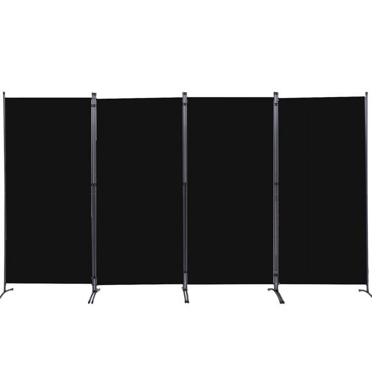YASRKML Room Divider, 4 Panel Folding Privacy Screen for Office, Room Divider Screen Freestanding Partition Room Separators Fabric Panel 136"x71.3", Black