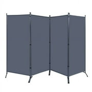 YASRKML Room Divider & Folding Privacy Screen, Gray, 136" x 71.3", 4 Count