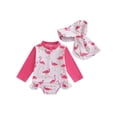 thumbnail image 1 of YASUTNKS Toddler Girls Rash Guard Swimsuit Rompers Dinosaur/Flamingo Print Baby Ruffles Bathing Suit Swimwear with Swim Cap, 1 of 9