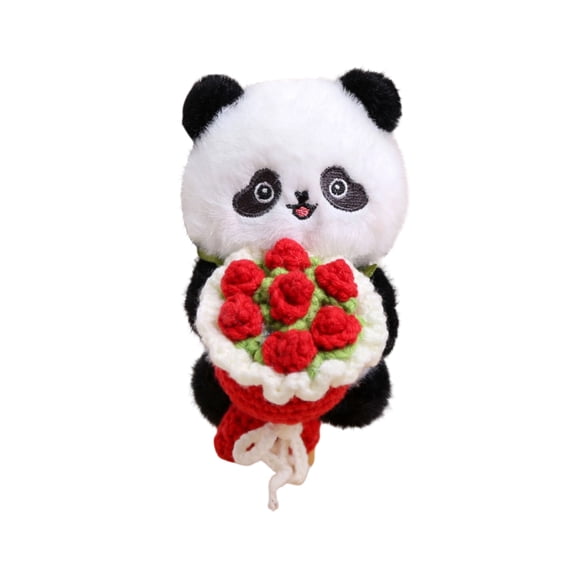 YATAV 4.3" Cute Panda Dolls - Holding Flowers or Lucky Mahjong,Soft Stuffed Plush Animal Toys - Perfect Birthday Valentine's Day Christmas Gift(A)