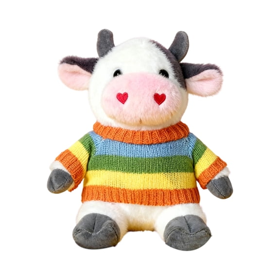 YATAV Adorable Palm Pals Heart Cow Stuffed Animal - Pocket-Sized Play - Collectable Fun - Everlasting Companion - Birthday Christmas Gifts 9 Inches(K)