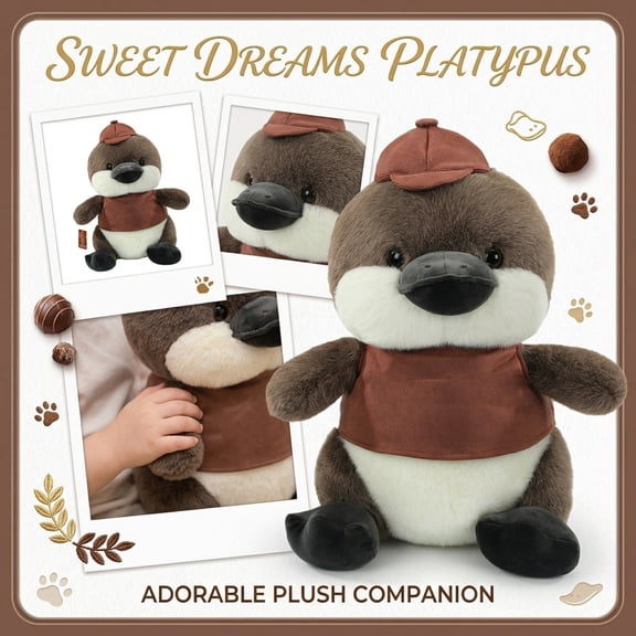 YATAV Adorable Plush Animal Doll & Brown Detective Uniform & Soft Hugging Companion & Stuffed Animals Birthday Gift(Diprotodon,9")