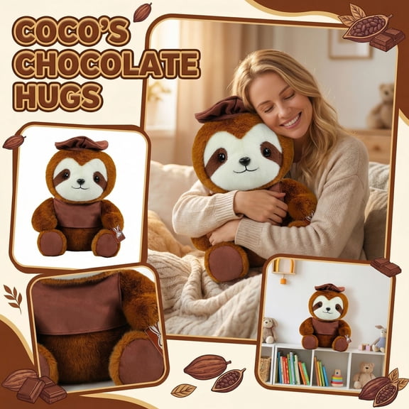 YATAV Adorable Plush Animal Doll & Brown Detective Uniform & Soft Hugging Companion & Stuffed Animals Birthday Gift(Sloth,9")