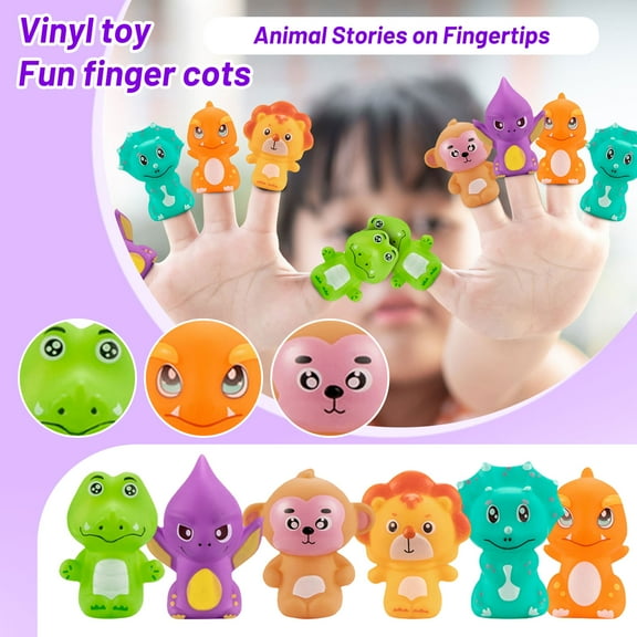 YATAV Animal Finger Puppet Set,Animals Puppet Show Theater Props,Educational,Bath Toys,Birthday Christmas Gift,6 Pieces