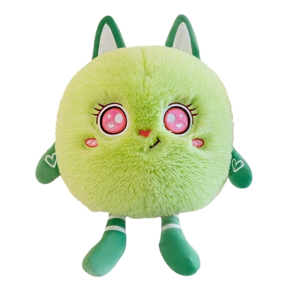 YATAV Big-Eye Cat Plush Doll,Cute Round Hug Pillow,Room Decor Healing Plush,Decor Plush Toys Plushie Christmas Birthday Gift(Green)