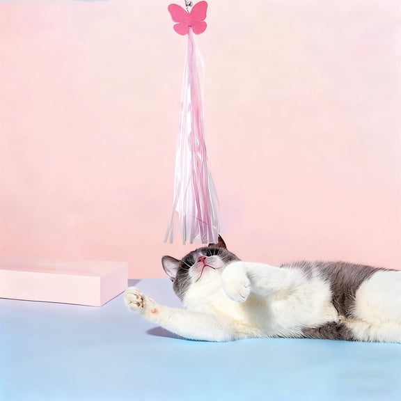 YATAV Cat Worm Toy for Cats,Cat Wand Toy Accessories,Cat Feather Toy Attachments Replacements,1PC Butterfly Worm Cat Toy Teaser for Indoor Cats Kitten