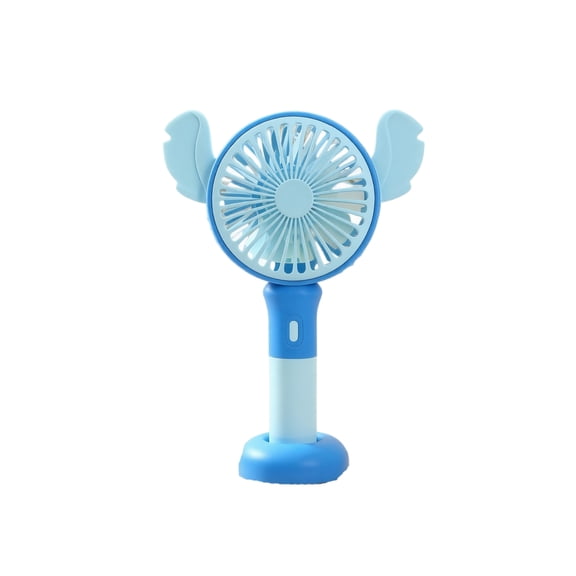 YATAV Cute Big Ear Handheld Mini Fan,3-Speed USB Rechargeable Portable Fan with Base for Home Office (Blue)