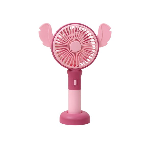 YATAV Cute Big Ear Handheld Mini Fan,3-Speed USB Rechargeable Portable Fan with Base for Home Office (Pink)