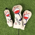 thumbnail image 1 of YATAV Golf Club Covers,4pcs Golf Head Covers for Woods,Driver,Fairway,Hybrid - Premium PU Leather Golf Club Head Cover(White), 1 of 6