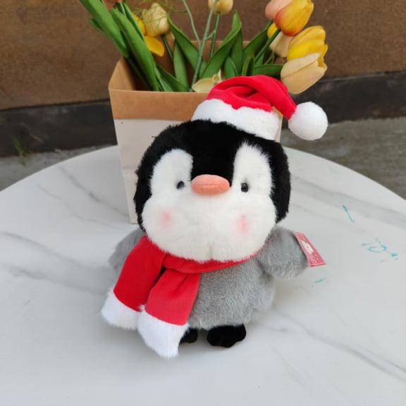 YATAV Mini Christmas Stuffed Animal Plush Toys Bulk with Santa Hat Tiny Xmas Doll Ornaments Christmas Tree Decor for Party Favors Classroom Prize Stocking Fillers Gift(C)