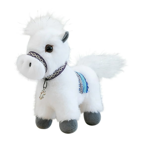 YATAV Mini Horse Stuffed Animal - Mini Companions Ready for Playful Adventures - Birthday Christmas Gifts - for All Ages,Adults,and Families - White 8 Inches