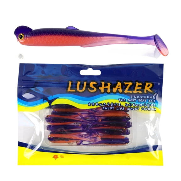 YATAV Paddle Tail Swimbaits,Soft Plastic Fishing Lures Swim Baits for Bass Fishing,20pcs with Box,Soft Plastic Swimbaits for Bass Trout Crappie Lures Kit for Saltwater Freshwater(Purple)