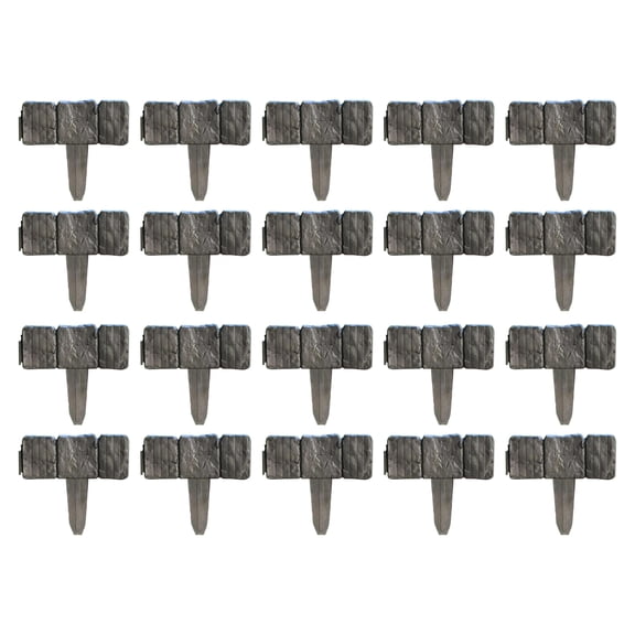 YATAV Plastic Garden Retaining Fence Garden Edging Landscape Flower Bed Edging Borders Faux Stone for Landscaping Lawn Blocks Interlocking No Dig Flexible Weather Resistant Outdoor Beds(Black,20PCS)