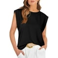 thumbnail image 1 of YATELLE Cap Sleeve Tops for Women Summer Top Basic Tee Shirts Casual Tank Loose Fit 2025 Fashion, 1 of 5