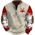 thumbnail image 1 of YATELLE Christmas Sweatshirts for Men Fashion Xmas Graphic Print Sweatshirt Long Sleeve Stand Collar Slim Pullover Tops, 1 of 3
